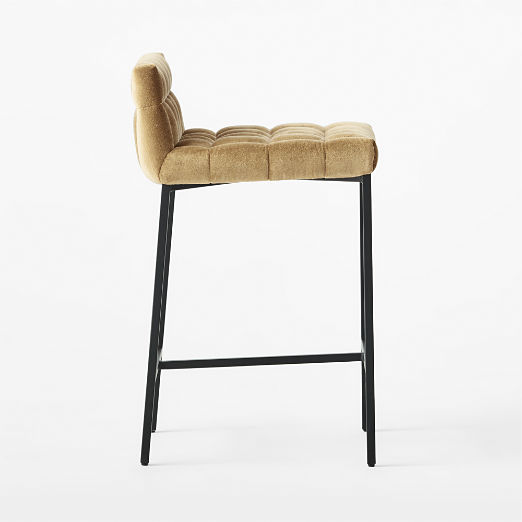 Gabe Gold Tufted Low-Back Counter Stool