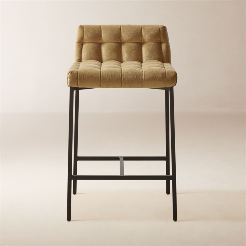 Gabe Gold Tufted Low-Back Counter Stool - image 0 of 8