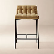 Gabe Gold Tufted Low-Back Counter Stool Set of 2