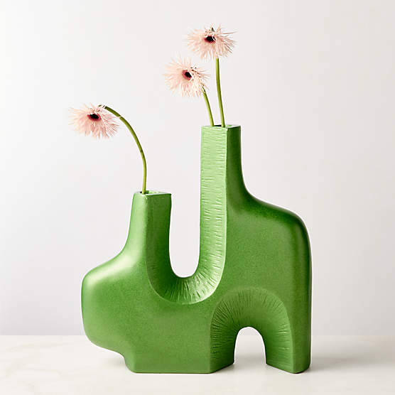 Gaia Abstract Green Decorative Vase