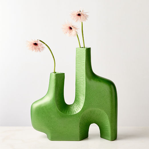 Gaia Abstract Green Decorative Vase