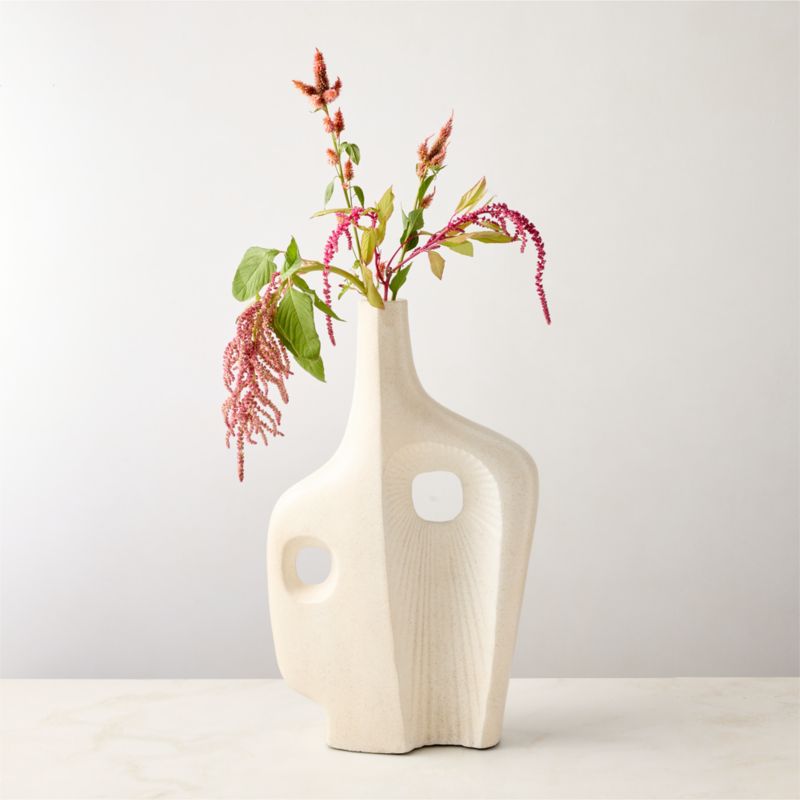 Gaia Abstract White Decorative Vase - image 0 of 4