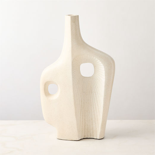 Gaia Abstract White Decorative Vase