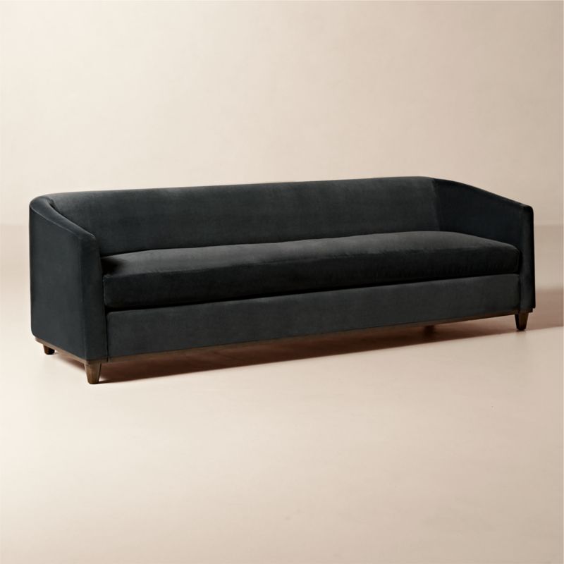 Galerie 100" Dark Grey Velvet Sofa by Todd Snyder - image 2 of 10