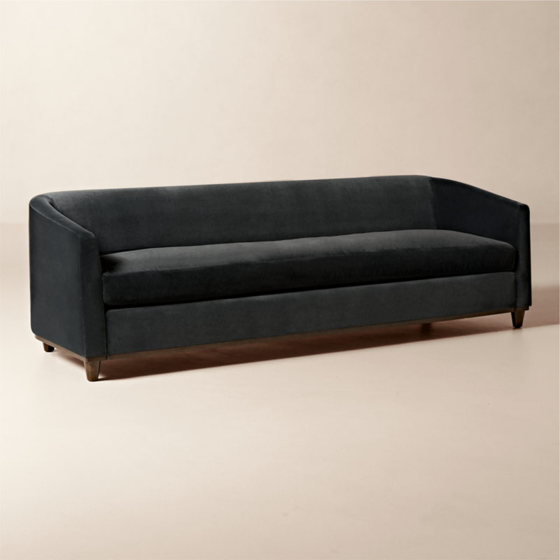 Galerie 100" Dark Blue Velvet Sofa by Todd Snyder - image 2 of 10