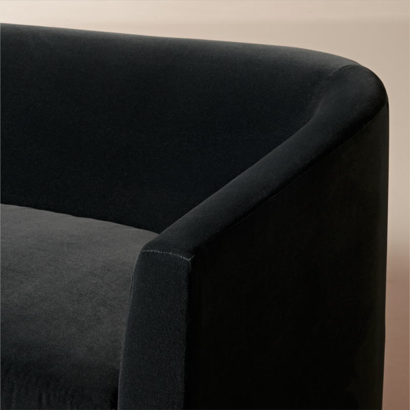 Galerie 100" Dark Blue Velvet Sofa by Todd Snyder - image 5 of 10
