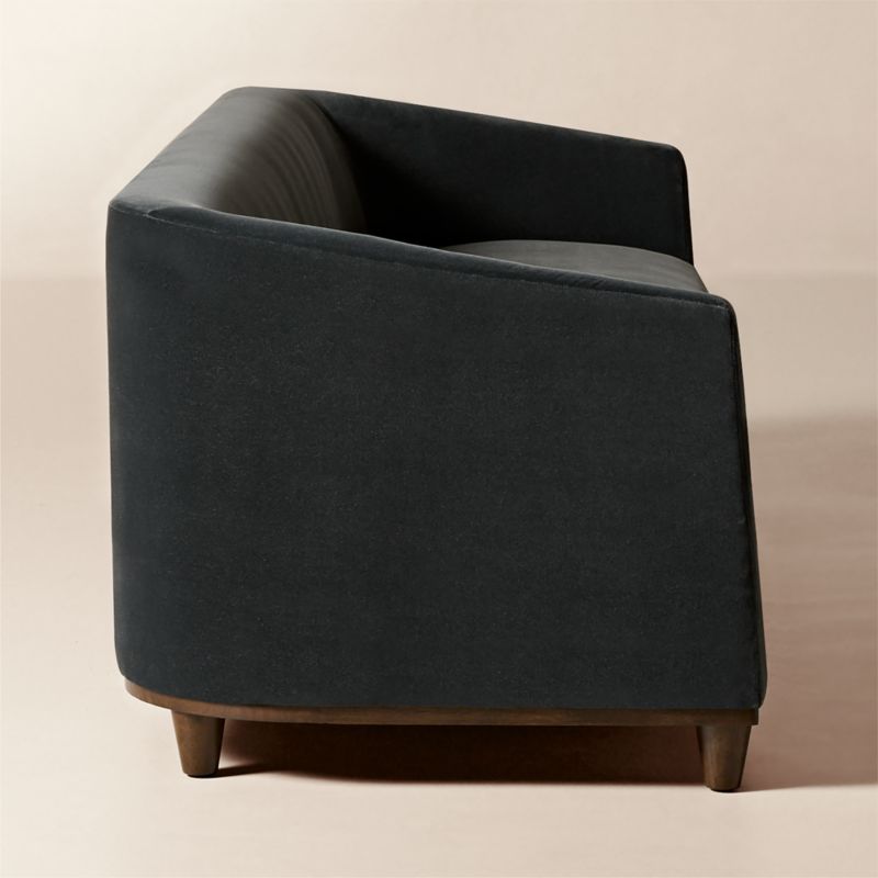 Galerie 100" Dark Grey Velvet Sofa by Todd Snyder - image 3 of 10