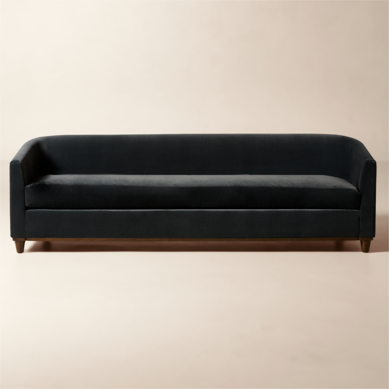 Galerie 100" Dark Blue Velvet Sofa by Todd Snyder - image 0 of 10