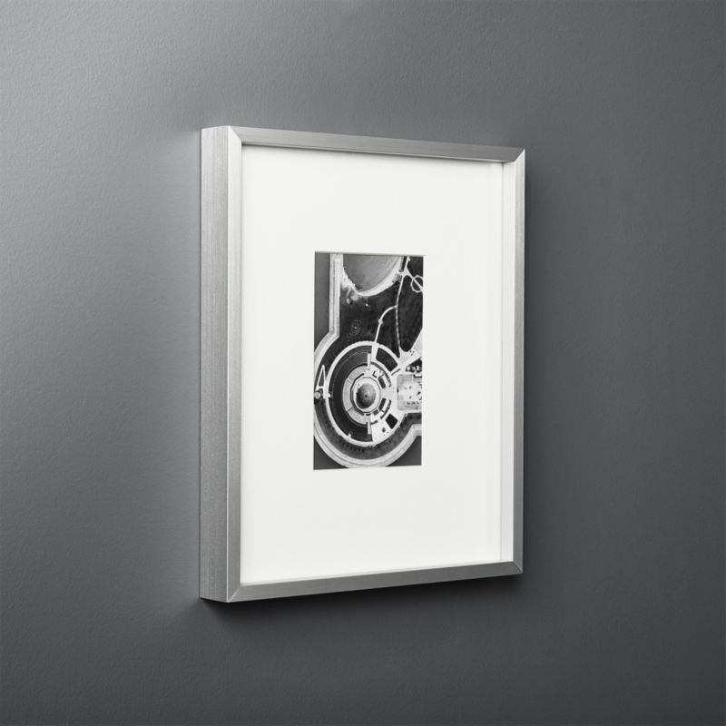Gallery Brushed Silver Picture Frame with White Mat 4