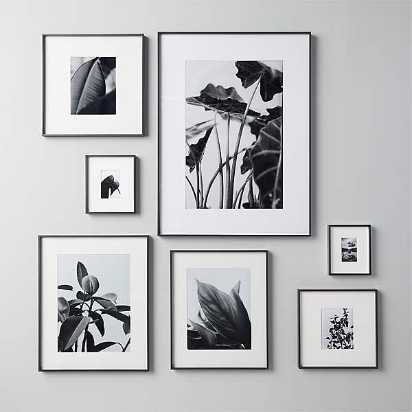 Gallery Black Picture Frames with White Mats | CB2 Canada