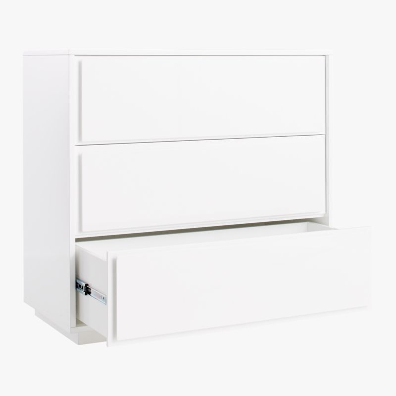 Gallery 3-Drawer White Dresser - image 6 of 10