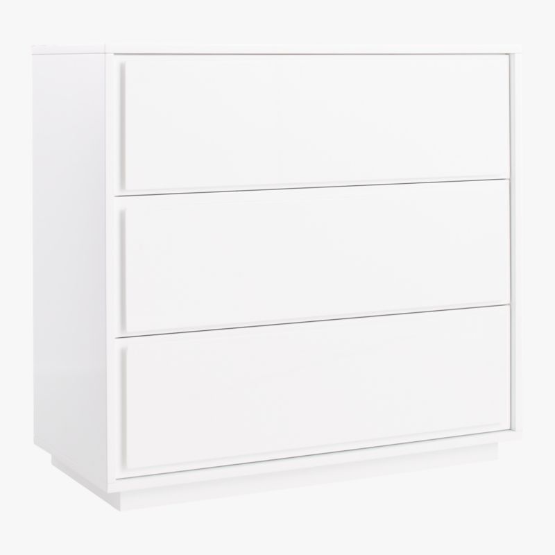 Gallery 3-Drawer White Dresser - image 5 of 10