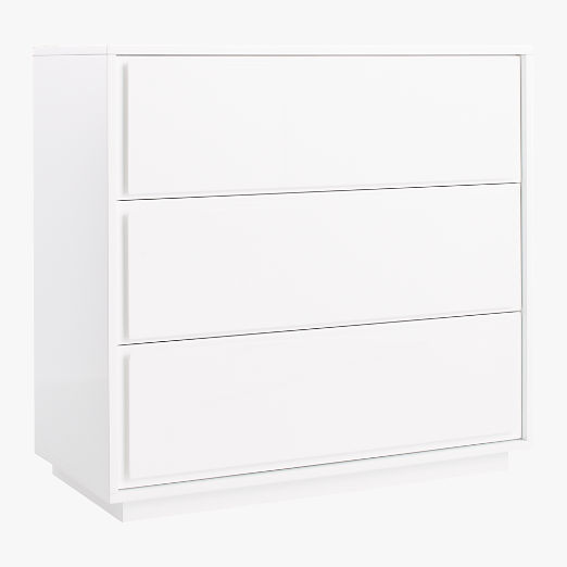 Gallery 3-Drawer White Dresser