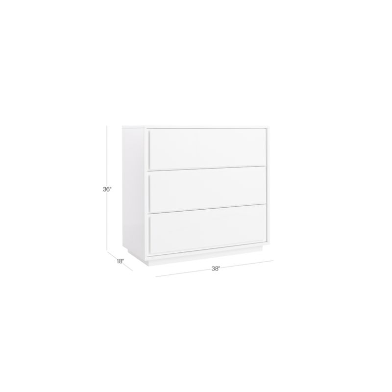 View Gallery 3-Drawer White Dresser - image 2 of 10