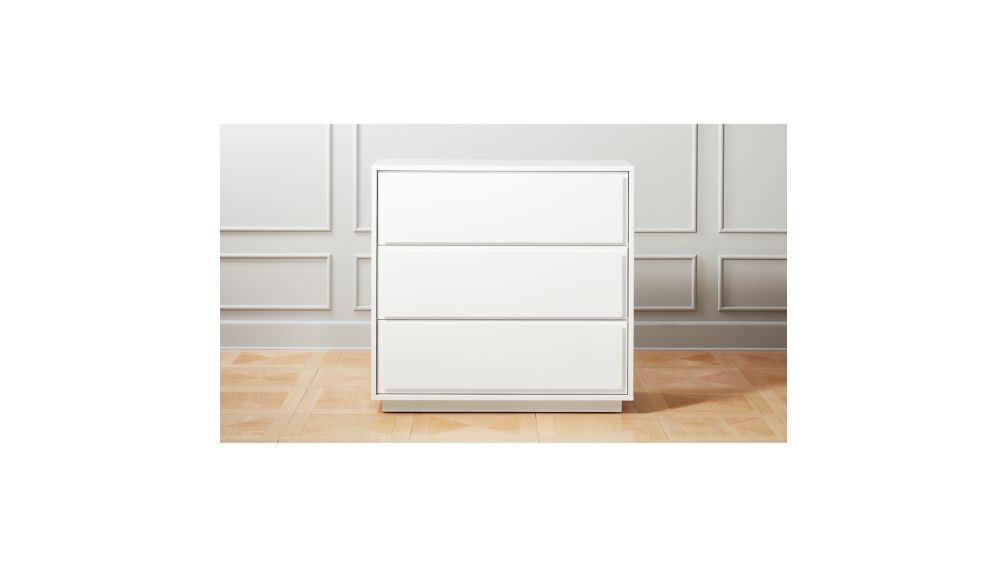 Gallery White 3Drawer Chest + Reviews CB2