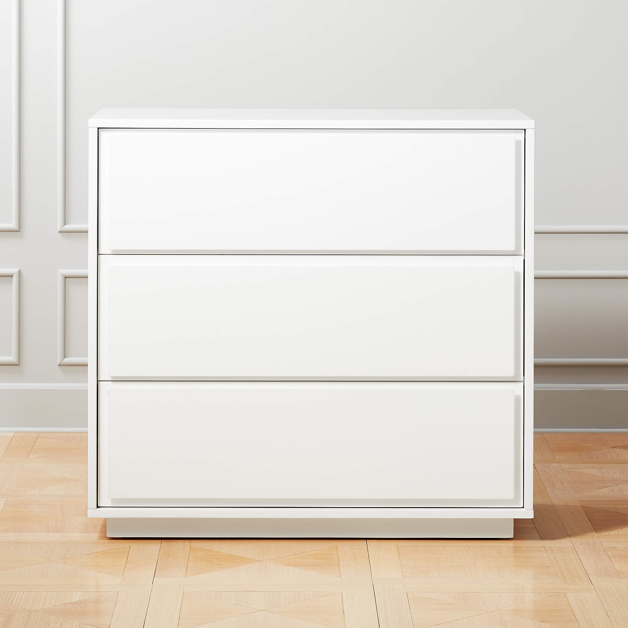 Gallery White Modern 3 Drawer Chest   Reviews CB2