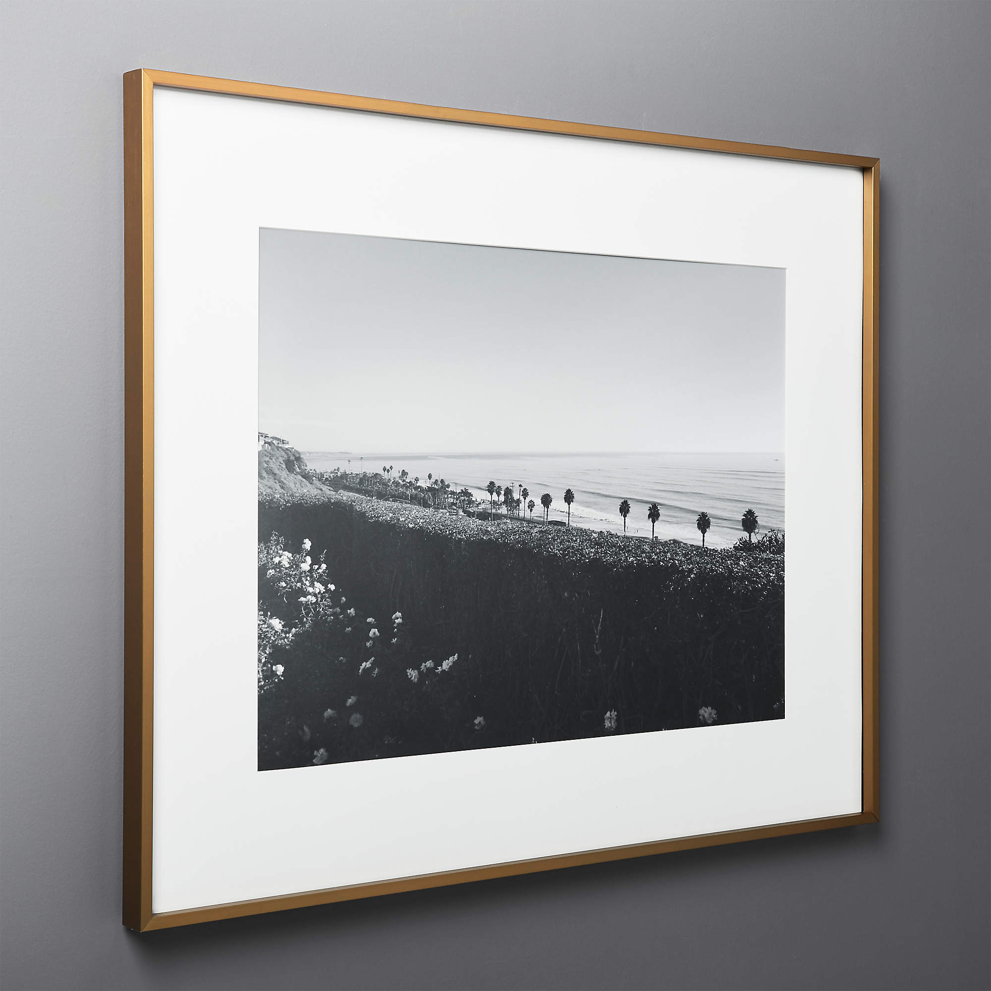 Gallery Brass Picture Frame with White Mat 18x24 + Reviews | CB2