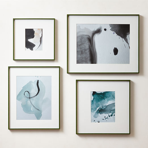 Gallery Green Picture Frames with White Mats