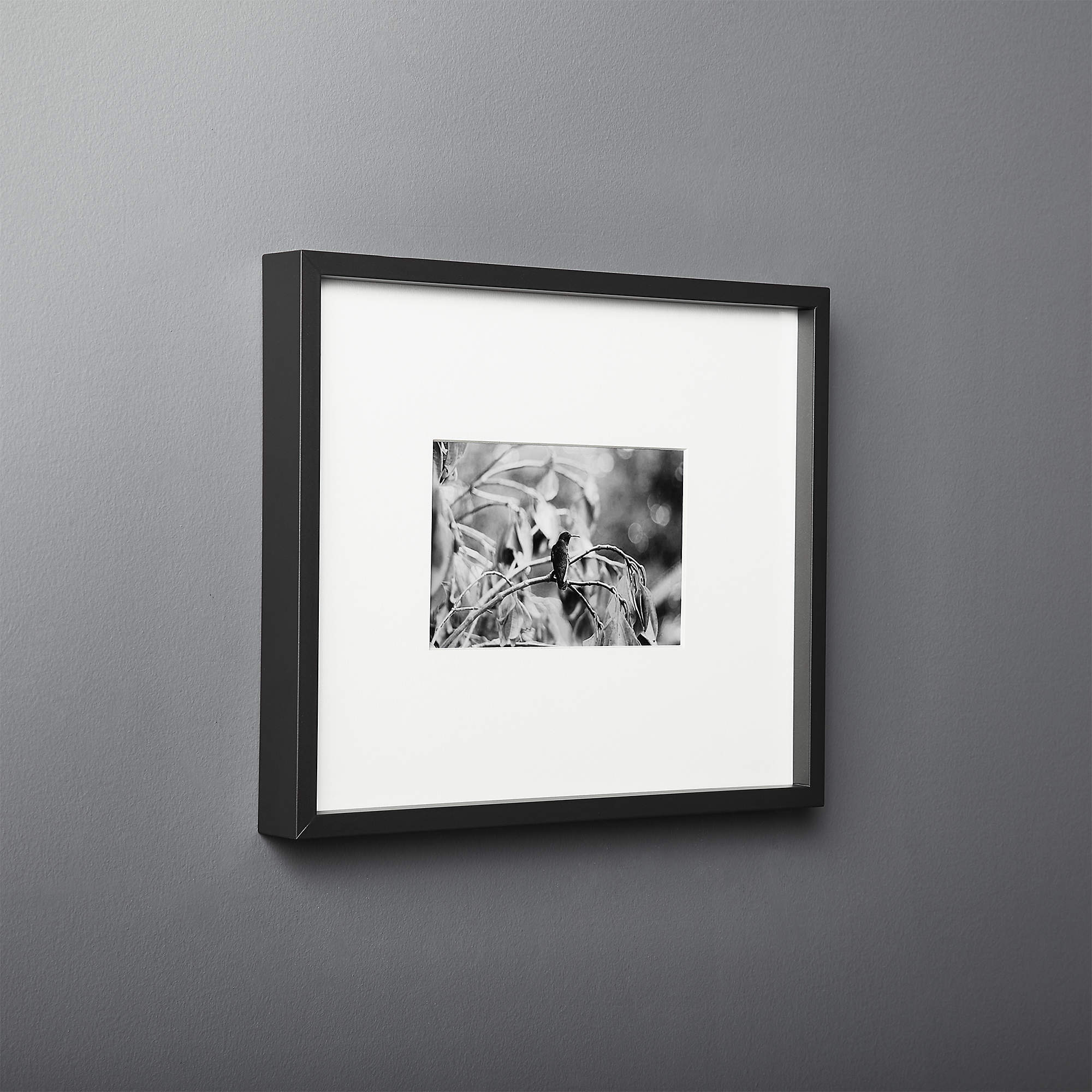 Gallery Soft Black Picture Frame with White Mat 4"x6" + Reviews CB2