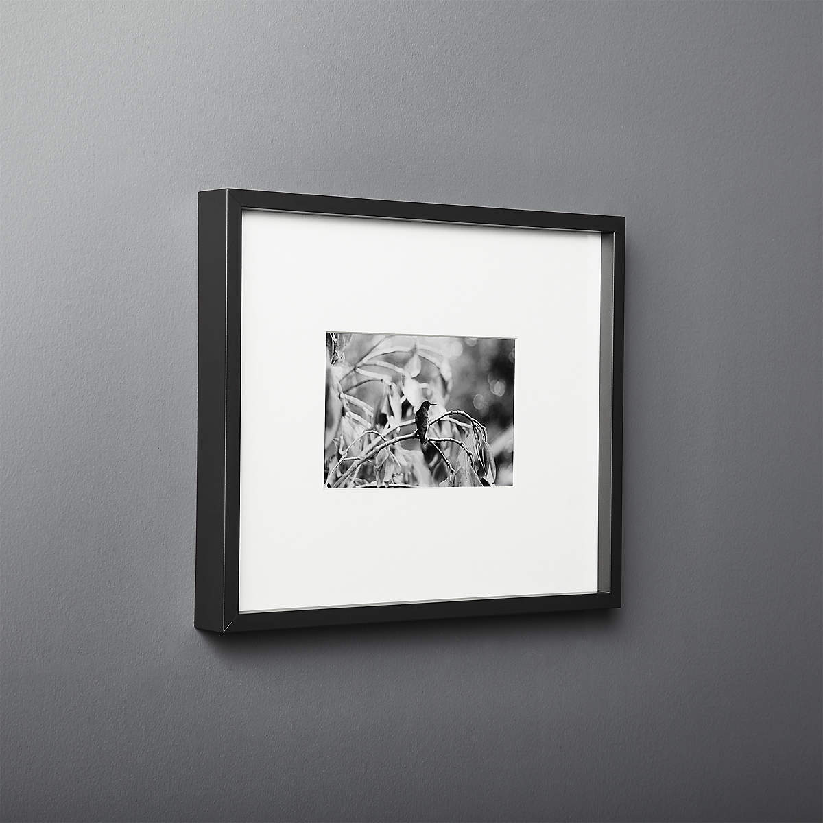 Gallery Black Picture Frame with White Mat 4"x6" + Reviews CB2