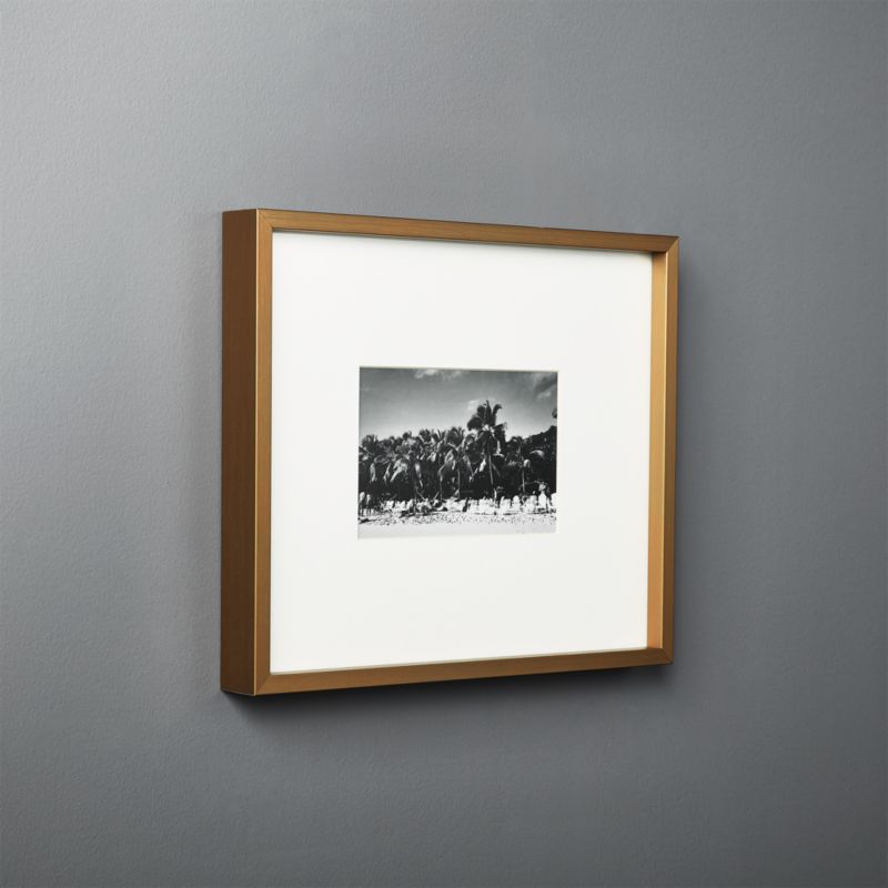 Gallery Brass Picture Frame with White Mat 4"x6" + Reviews | CB2