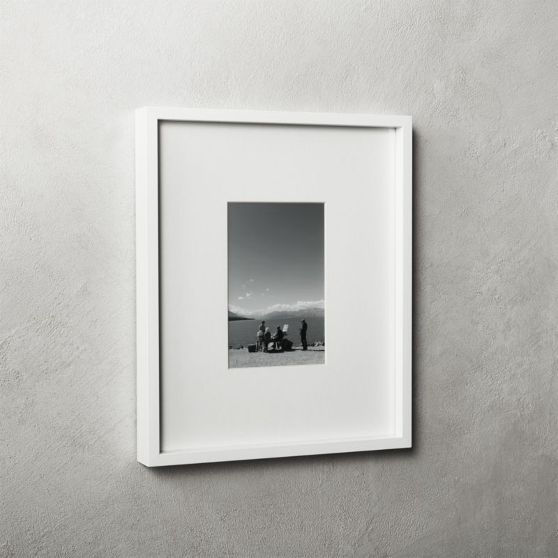 Gallery White Frame with White Mat 4x6 + Reviews | CB2