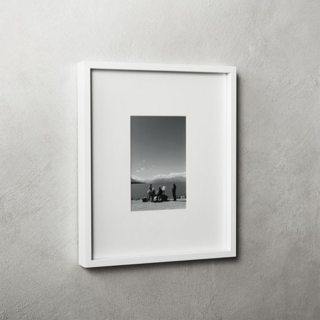 Gallery White Frame with White Mat 4x6 + Reviews CB2