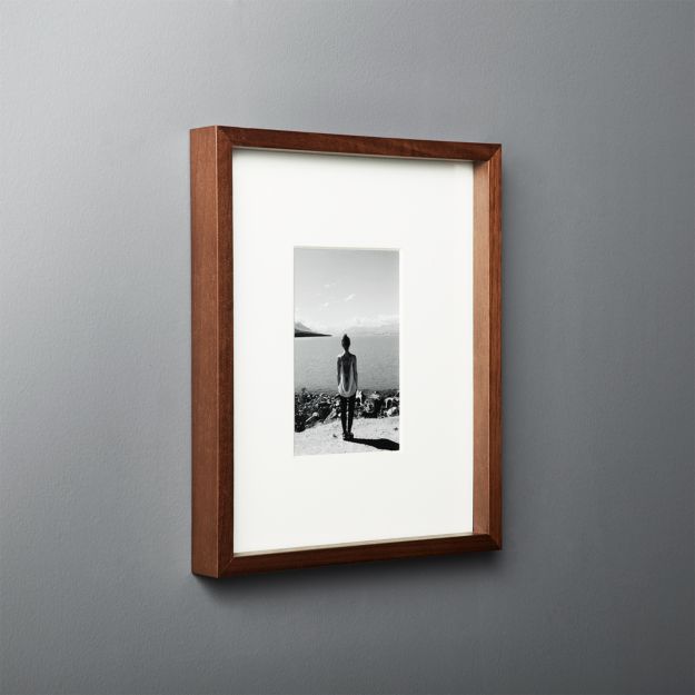 Gallery Walnut Frame with White Mat 4x6 + Reviews | CB2