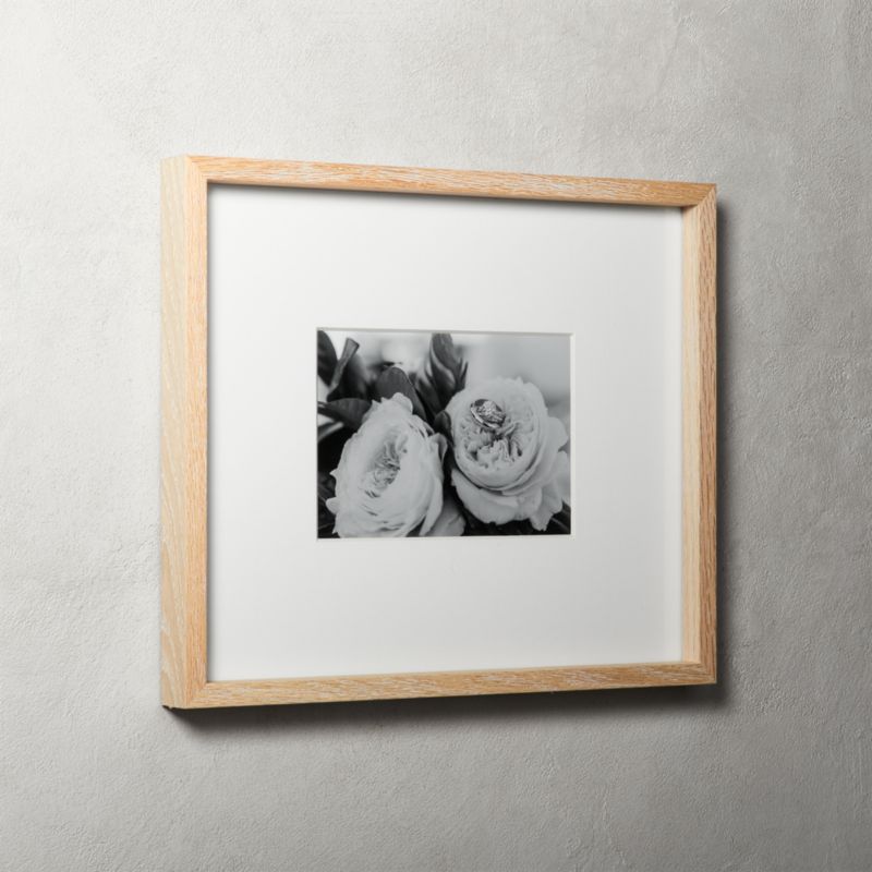 Gallery Oak Picture Frames with White Mat 5x7 + Reviews | CB2