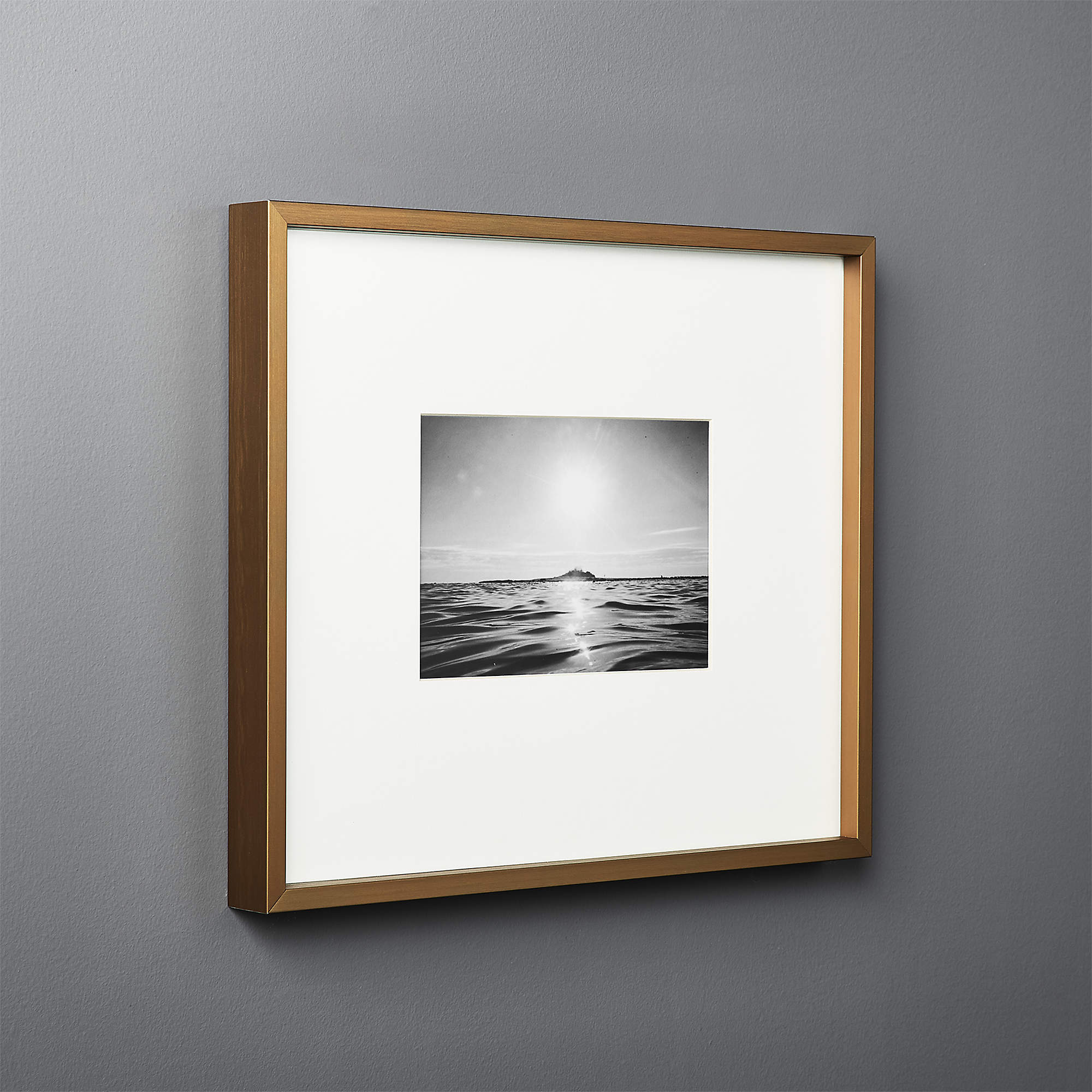 Gallery Brass Picture Frame with White Mat 5"x7" + Reviews CB2 Canada