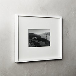 Gallery White Modern Picture Frame with White Mat 16