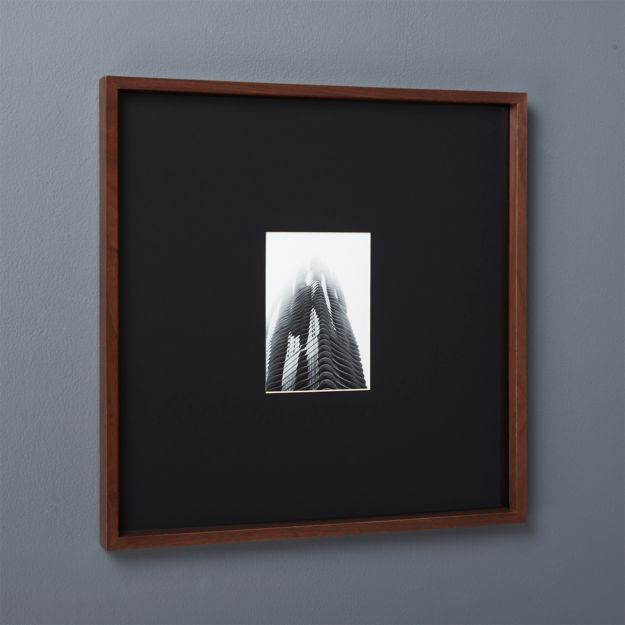 gallery walnut 5x7 picture frame with black mat + Reviews CB2