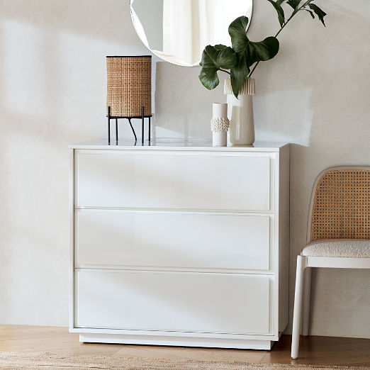 Gallery 3-Drawer White Dresser