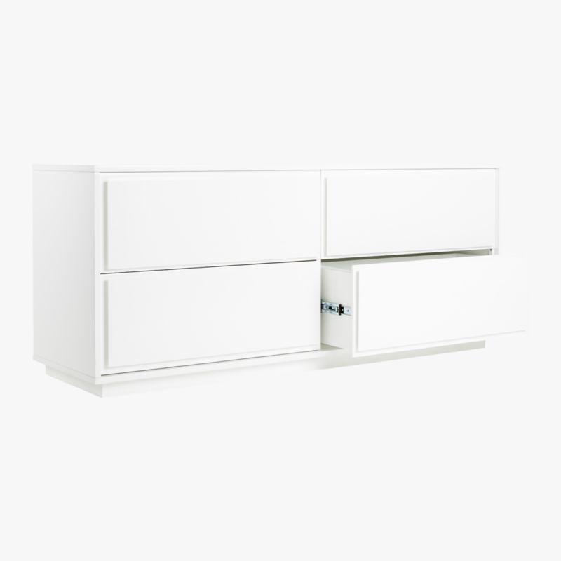 Gallery Low 4-Drawer White Dresser - image 6 of 10