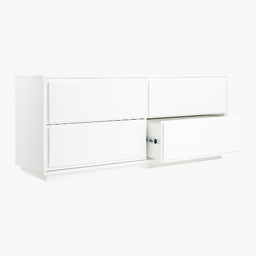 Gallery 4-Drawer Low White Dresser