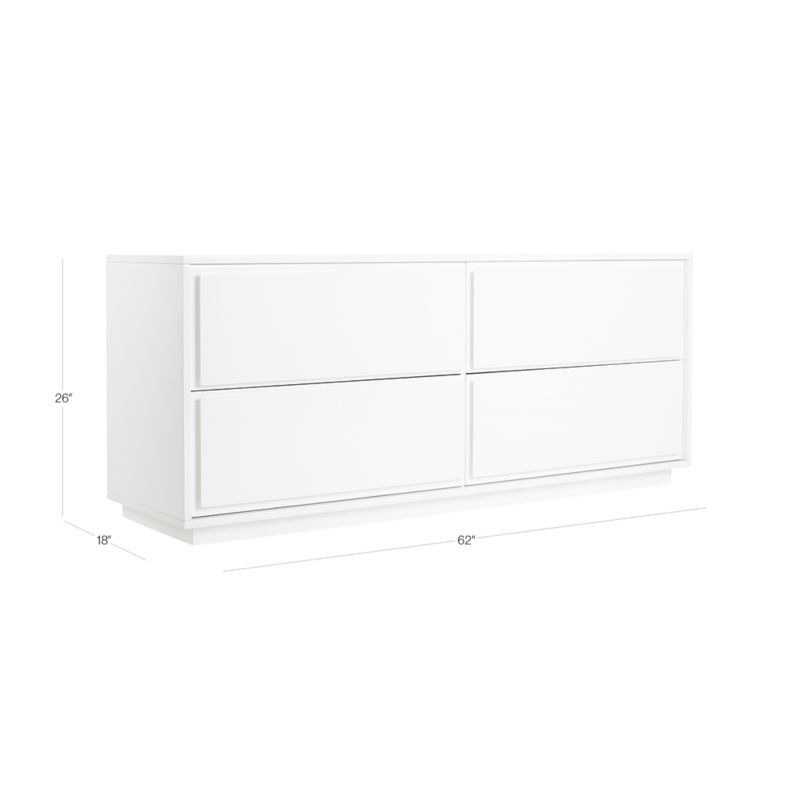 View Gallery Low 4-Drawer White Dresser - image 3 of 10