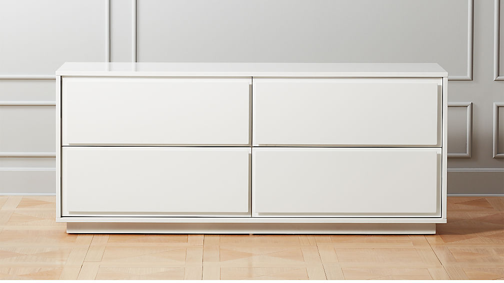 Gallery White 4Drawer Low Dresser + Reviews CB2 Canada