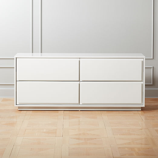 Gallery 4-Drawer Low White Dresser