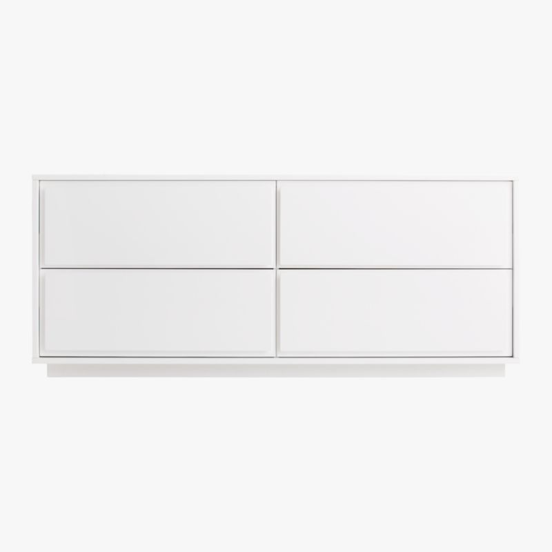 Gallery Low 4-Drawer White Dresser - image 4 of 10