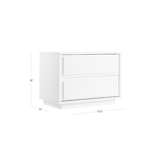 Gallery White 2-Drawer Nightstand