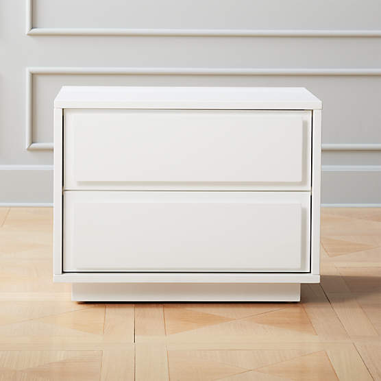 Bowed White Lacquered Nightstand with Drawer + Reviews CB2