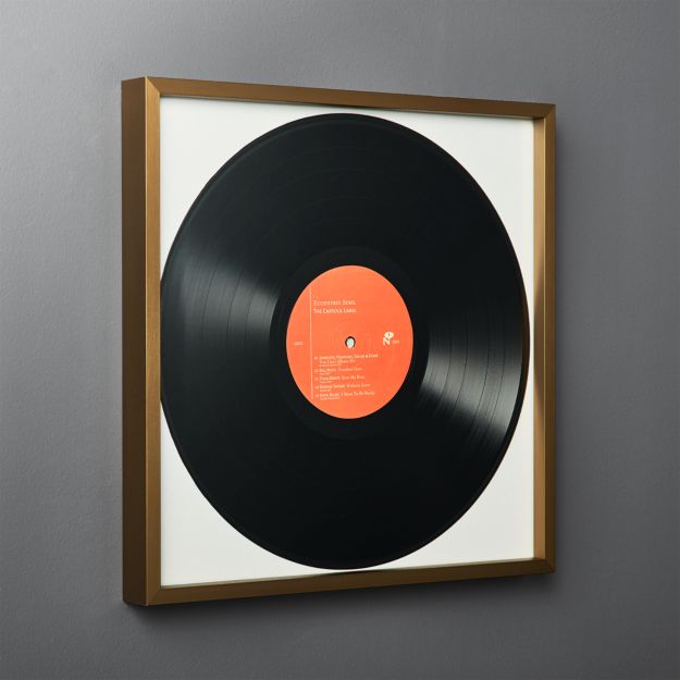 Gallery Brass Record Frame with White Mat + Reviews | CB2