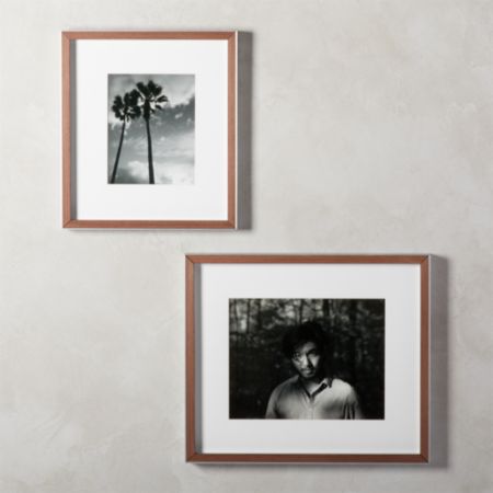 Gallery Walnut And Silver Border Frames With White Mats Cb2