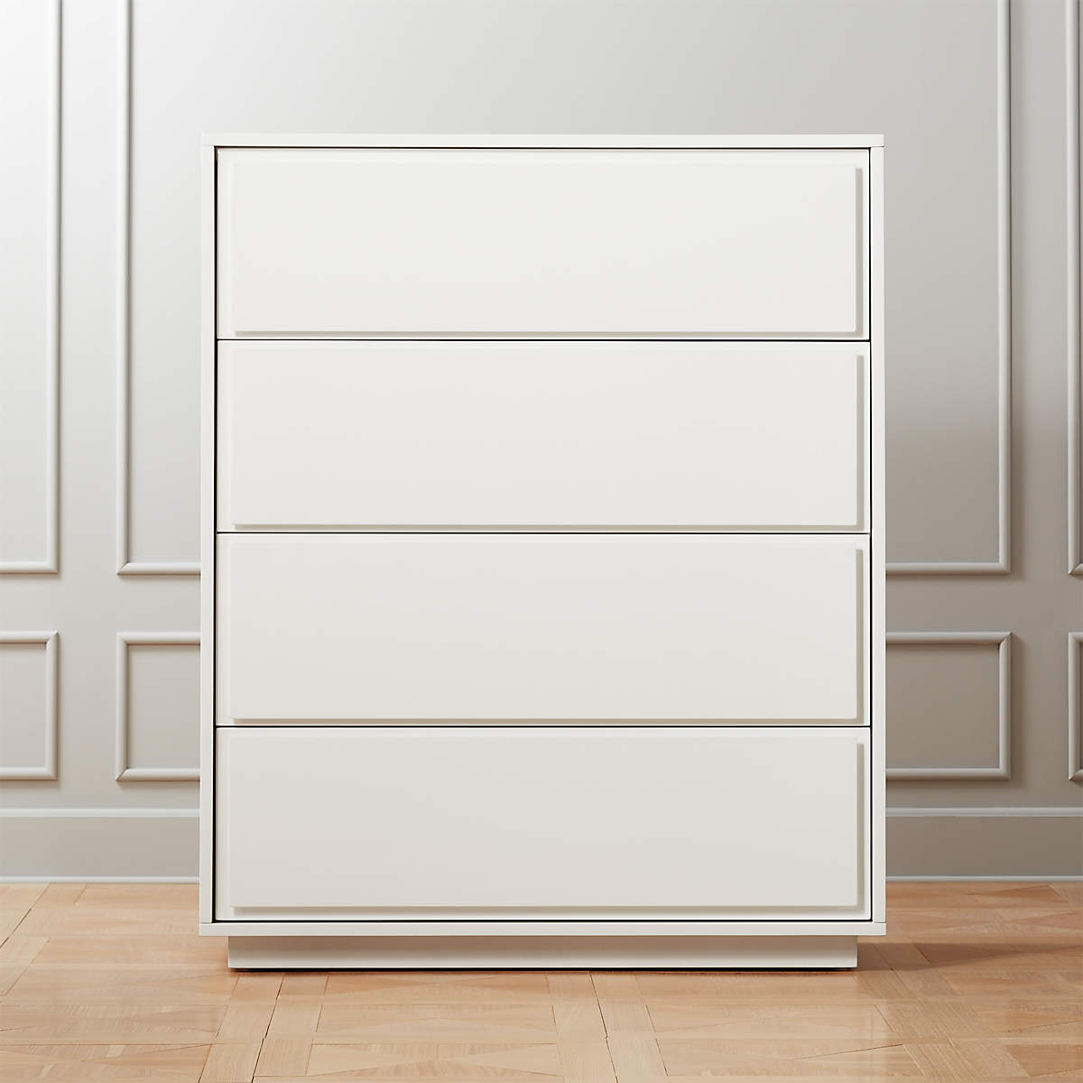 Gallery Tall 4Drawer White Dresser + Reviews CB2