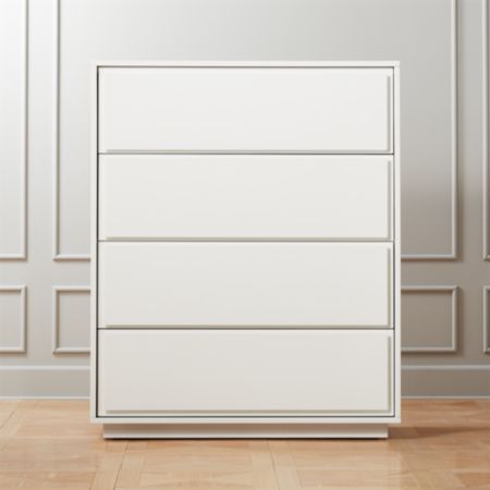 Gallery White 4 Drawer Tall Chest Reviews Cb2 Canada
