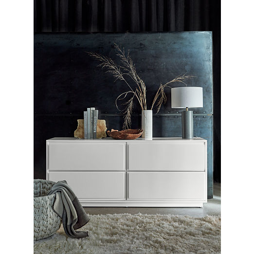 Gallery 4-Drawer Low White Dresser