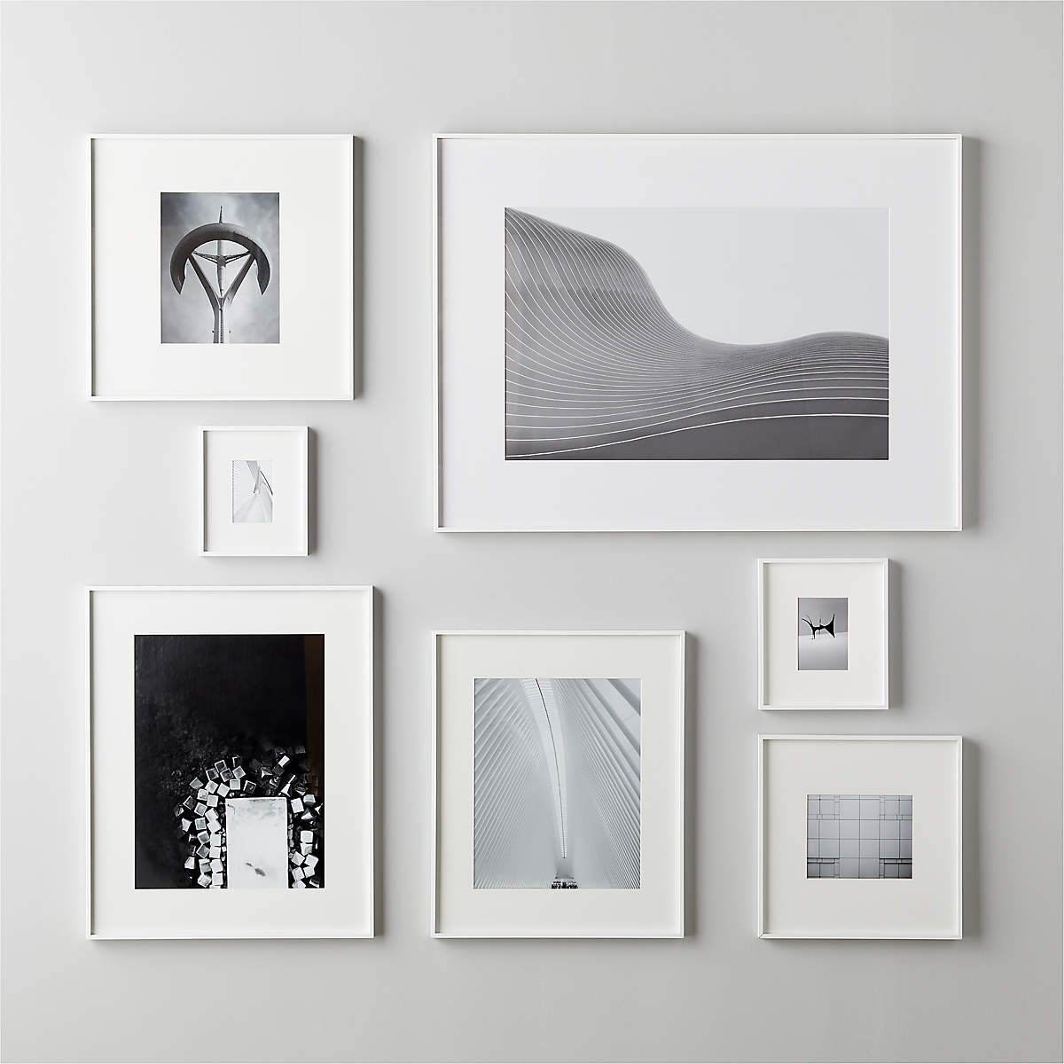 Gallery White Picture Frames with White Mats CB2