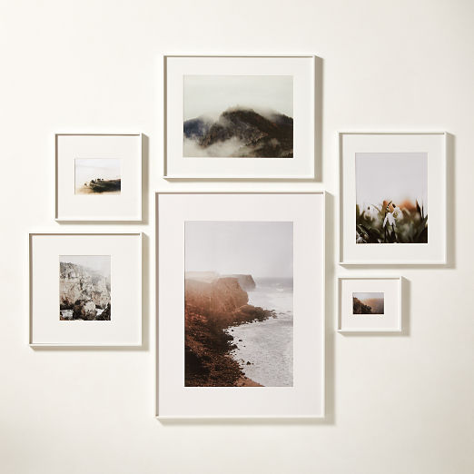 Gallery White Picture Frames with White Mats