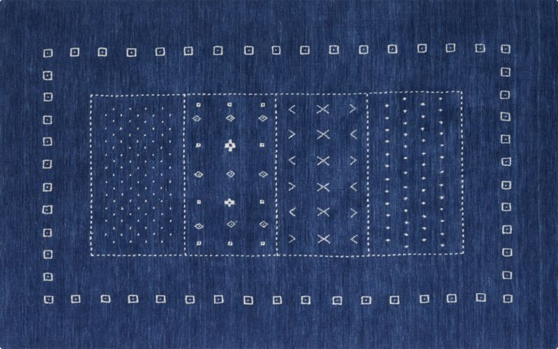 Modern Blue Rugs Cb2 Time Handloomed Rug