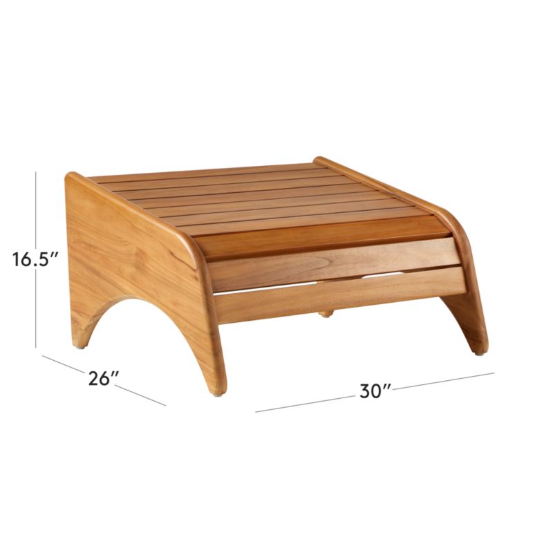 View Gartner Teak Outdoor Ottoman - image 3 of 8